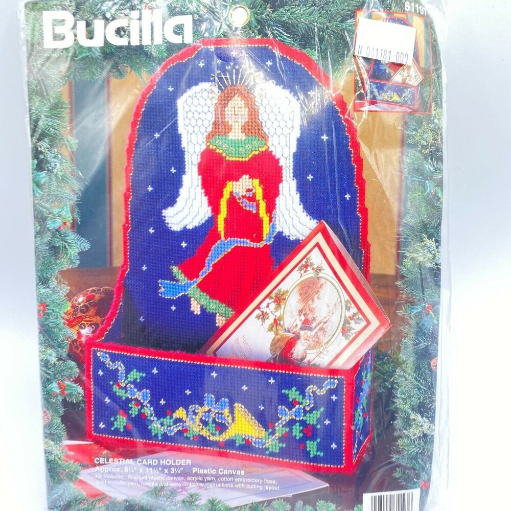 NEW Bucilla Celestial Card Holder Kit 61197 christmas angel 8.25 x 11.5 x 3.25 - Picture 6 of 7